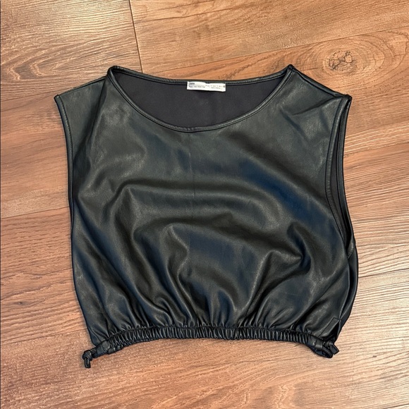 Zara Faux Leather Top - Picture 1 of 4